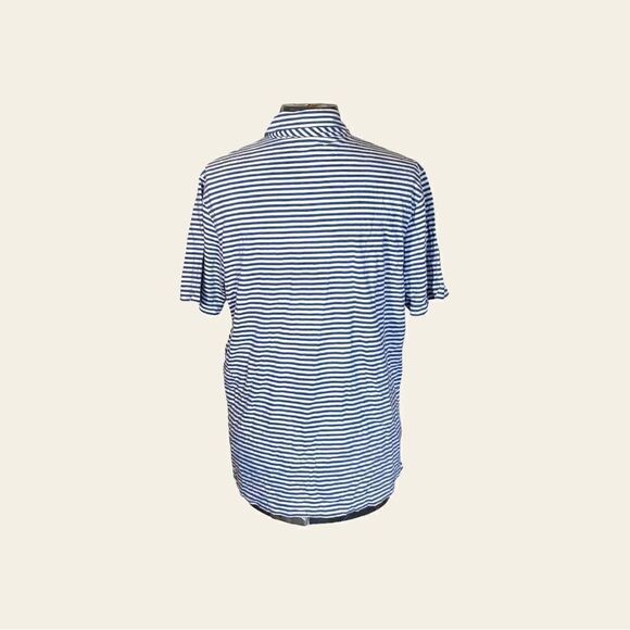 Vineyard Vines Men’s Medium Blue/White Striped Golf Polo Pima Cotton - Picture 4 of 9